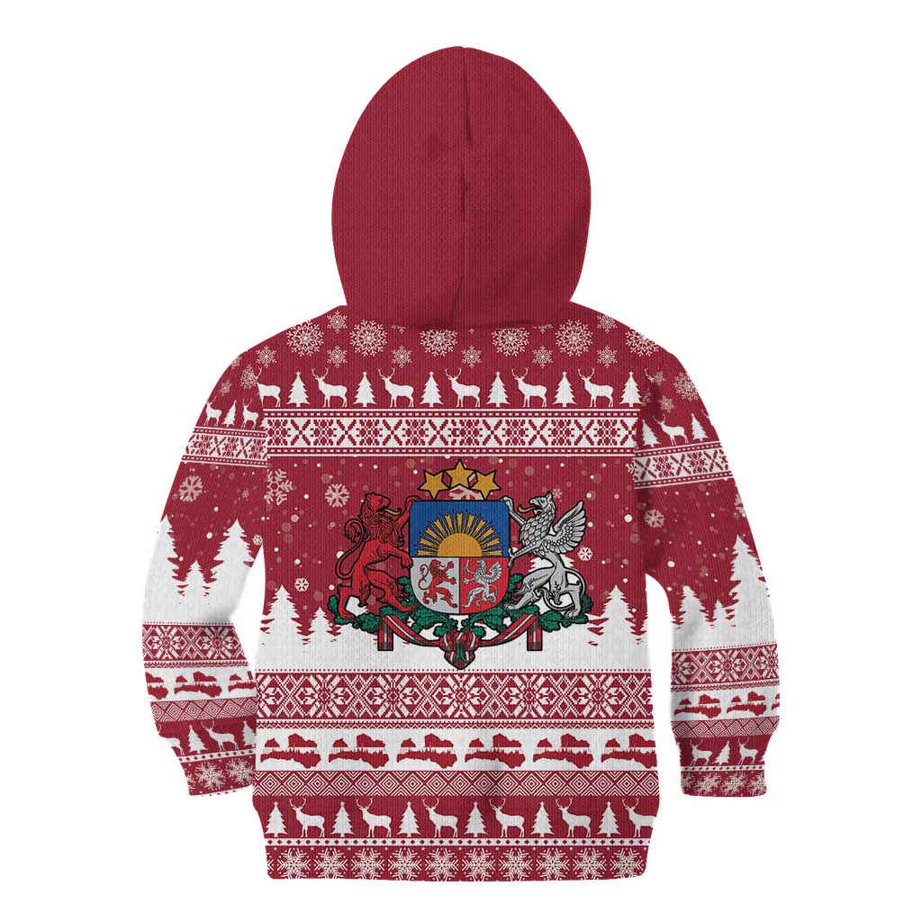 Latvia Christmas Kid Hoodie Priecigus Ziemassvetkus - Wonder Print Shop