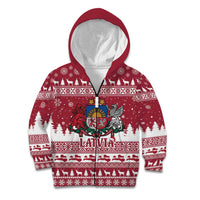Latvia Christmas Kid Hoodie Priecigus Ziemassvetkus - Wonder Print Shop
