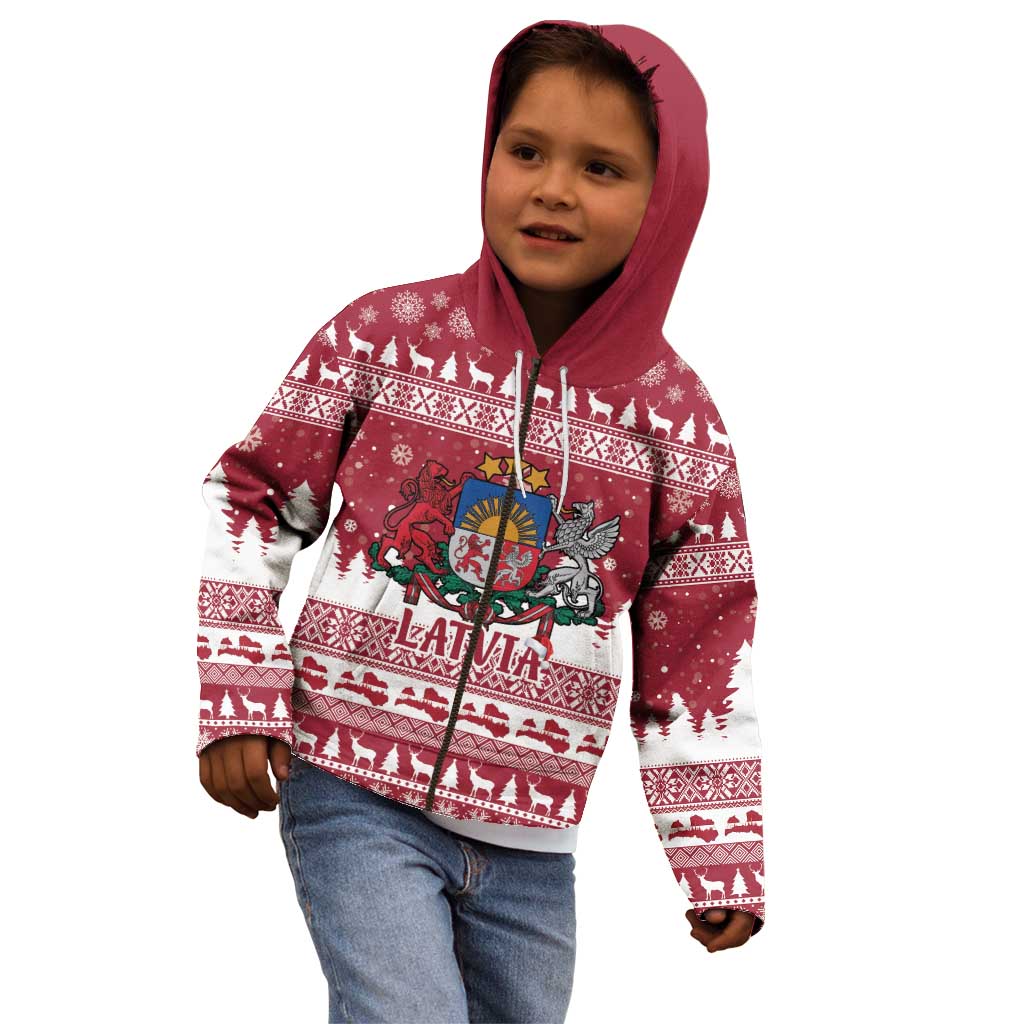 Latvia Christmas Kid Hoodie Priecigus Ziemassvetkus - Wonder Print Shop