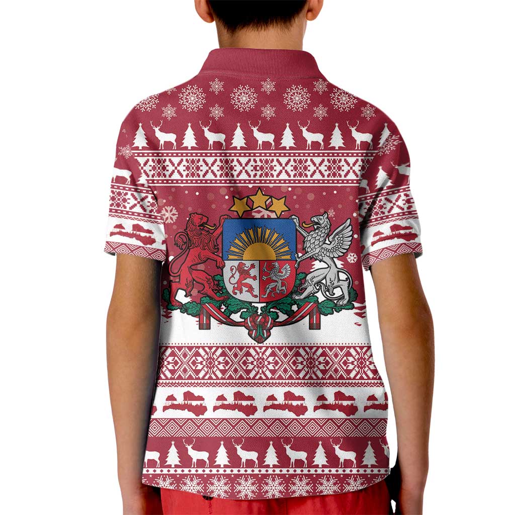 Latvia Christmas Kid Polo Shirt Priecigus Ziemassvetkus - Wonder Print Shop