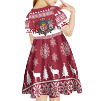 Latvia Christmas Kid Short Sleeve Dress Priecigus Ziemassvetkus - Wonder Print Shop