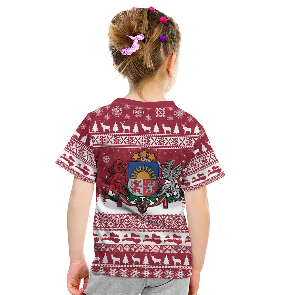 Latvia Christmas Kid T Shirt Priecigus Ziemassvetkus - Wonder Print Shop