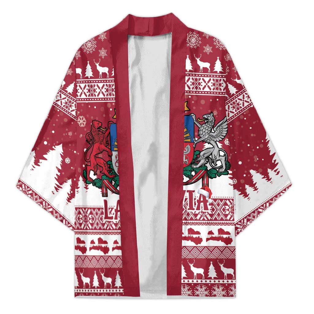 Latvia Christmas Kimono Priecigus Ziemassvetkus - Wonder Print Shop
