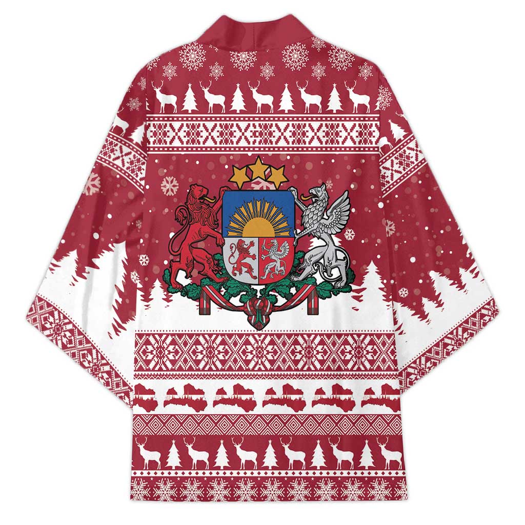 Latvia Christmas Kimono Priecigus Ziemassvetkus - Wonder Print Shop