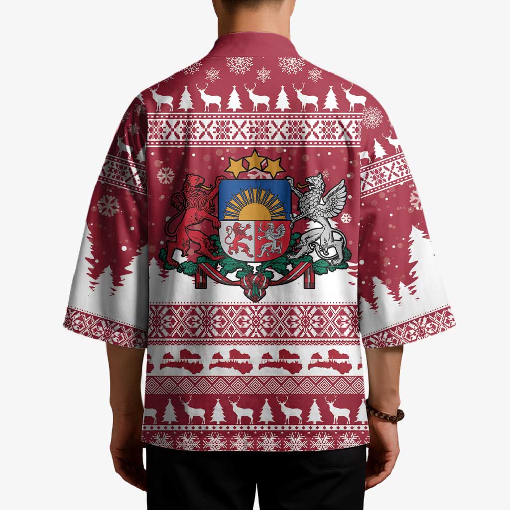 Latvia Christmas Kimono Priecigus Ziemassvetkus - Wonder Print Shop