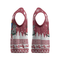 Latvia Christmas Knitted V-Neck Vest Priecigus Ziemassvetkus - Wonder Print Shop