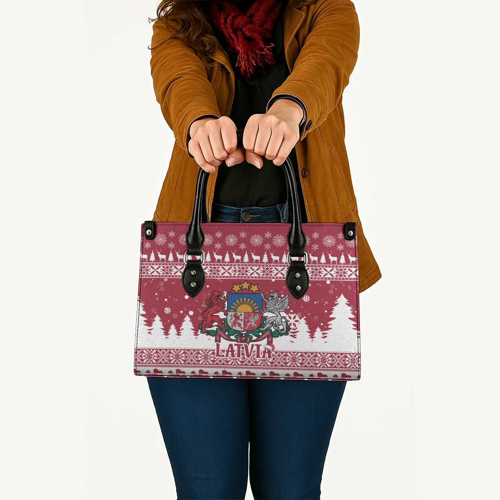 Latvia Christmas Leather Bag Priecigus Ziemassvetkus - Wonder Print Shop