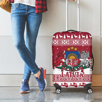 Latvia Christmas Luggage Cover Priecigus Ziemassvetkus - Wonder Print Shop