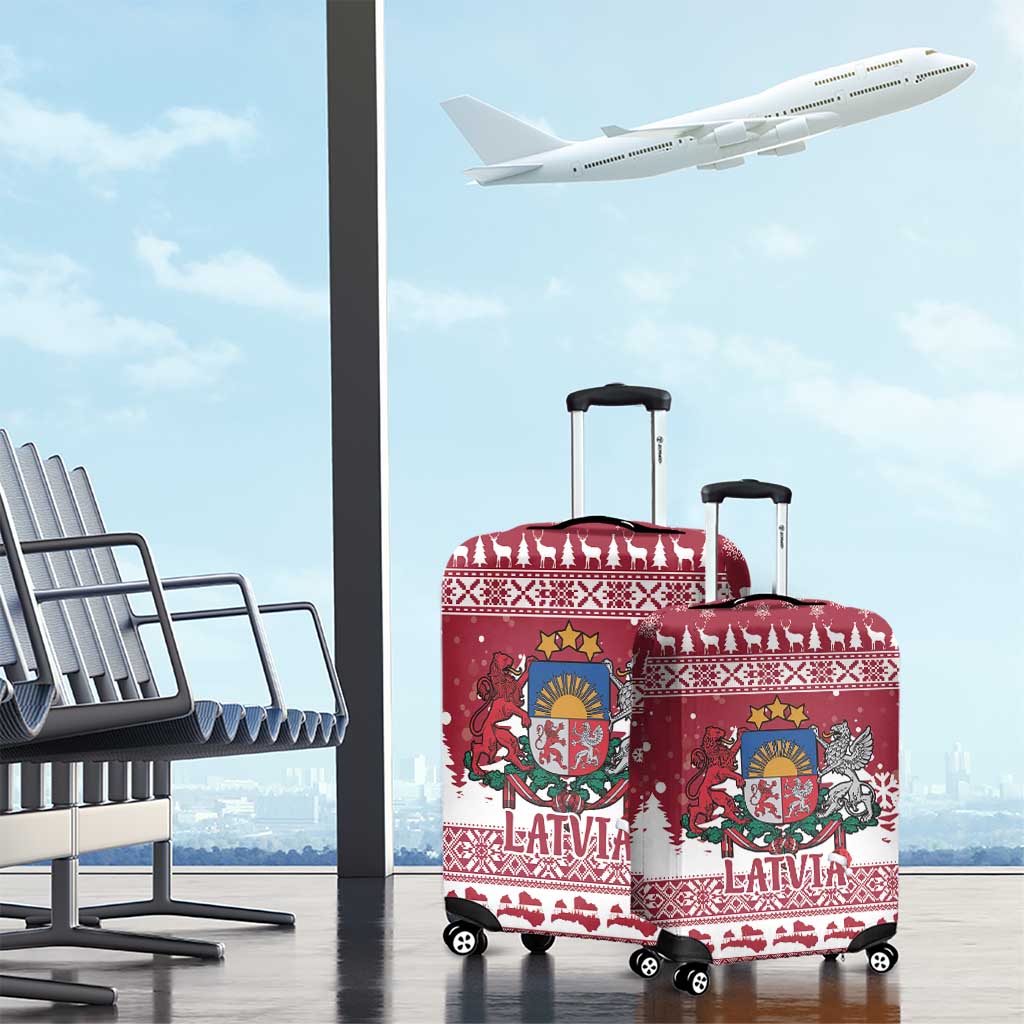 Latvia Christmas Luggage Cover Priecigus Ziemassvetkus - Wonder Print Shop