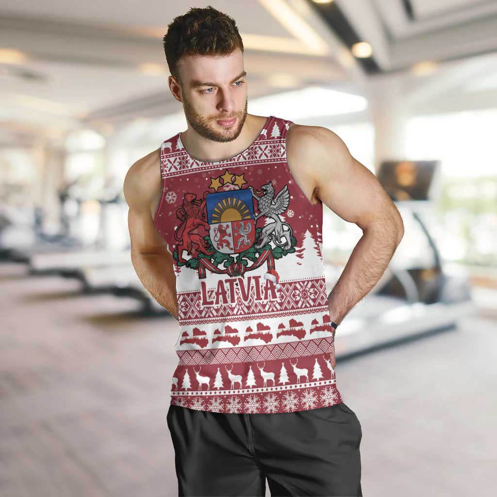 Latvia Christmas Men Tank Top Priecigus Ziemassvetkus - Wonder Print Shop
