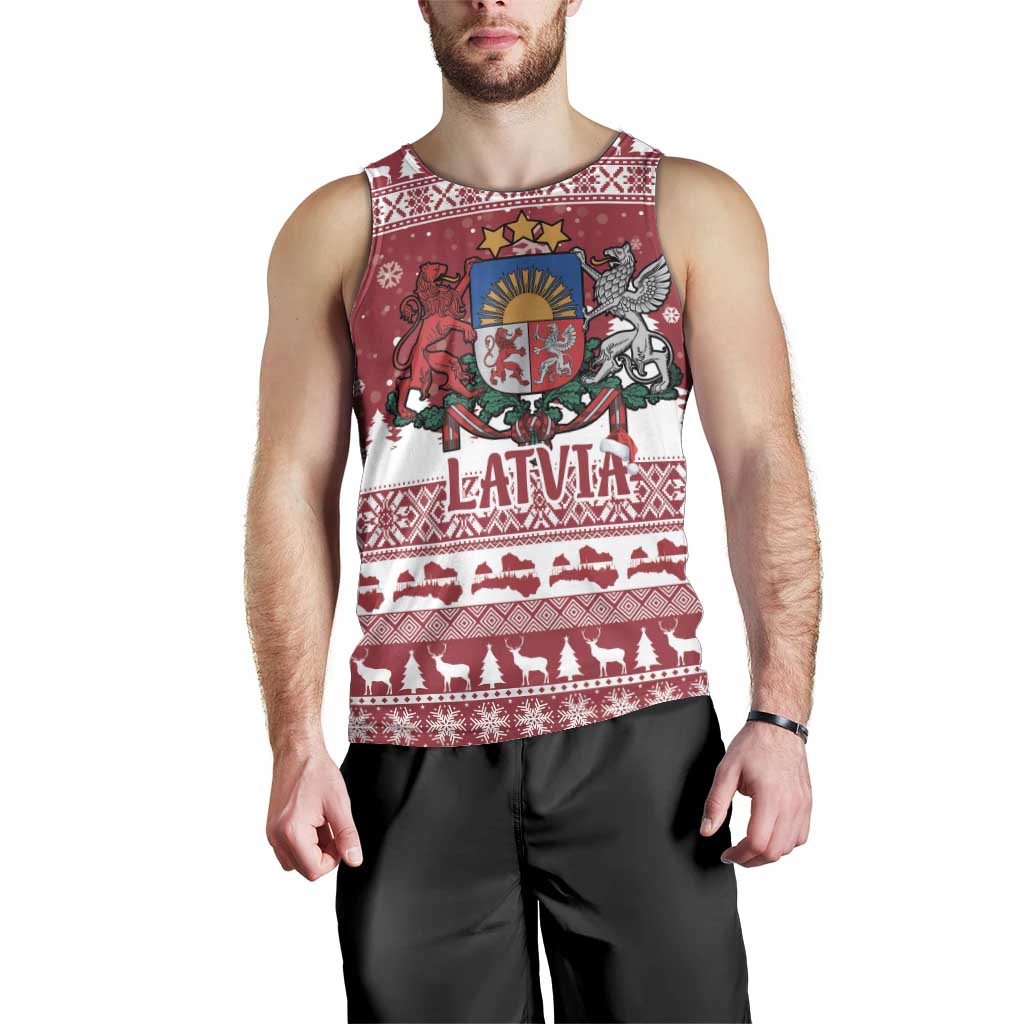 Latvia Christmas Men Tank Top Priecigus Ziemassvetkus - Wonder Print Shop
