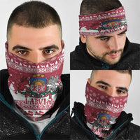 Latvia Christmas Neck Gaiter Priecigus Ziemassvetkus - Wonder Print Shop