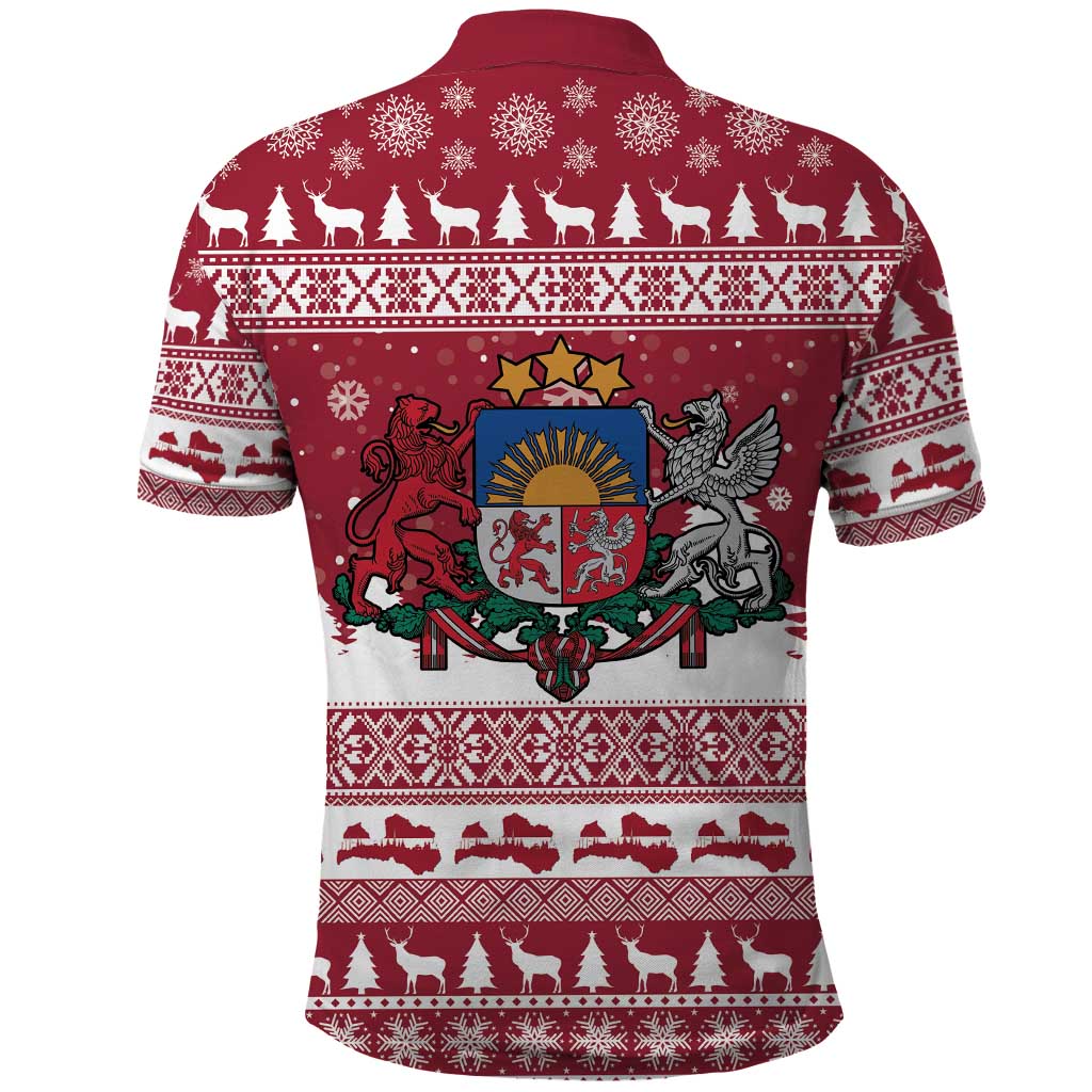 Latvia Christmas Polo Shirt Priecigus Ziemassvetkus - Wonder Print Shop