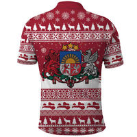 Latvia Christmas Polo Shirt Priecigus Ziemassvetkus - Wonder Print Shop