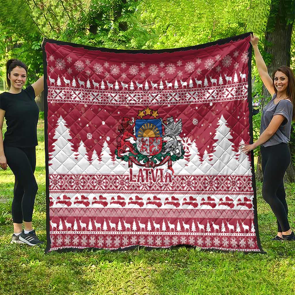Latvia Christmas Quilt Priecigus Ziemassvetkus - Wonder Print Shop