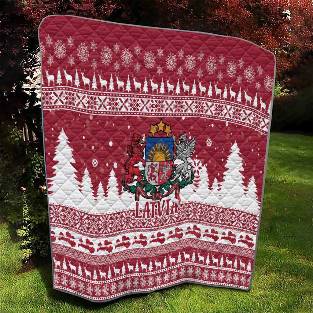 Latvia Christmas Quilt Priecigus Ziemassvetkus - Wonder Print Shop