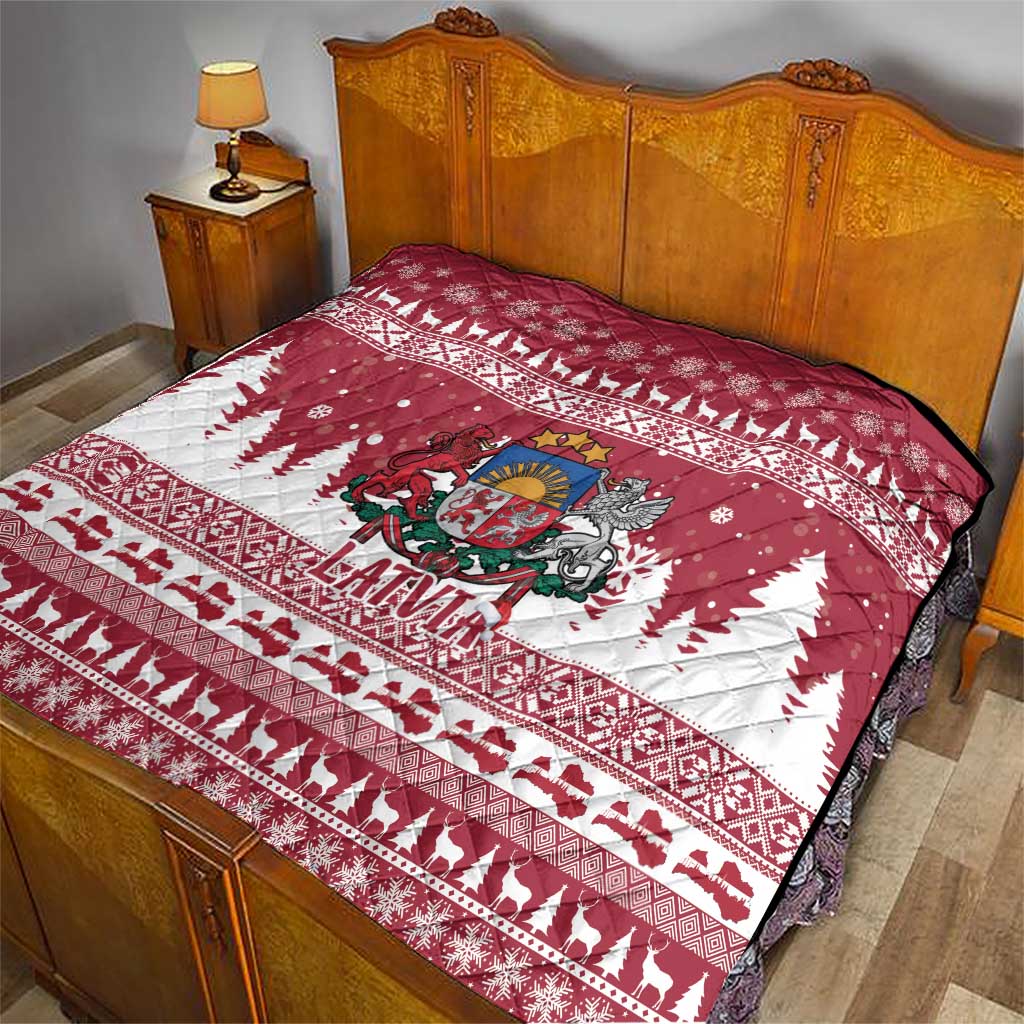 Latvia Christmas Quilt Priecigus Ziemassvetkus - Wonder Print Shop