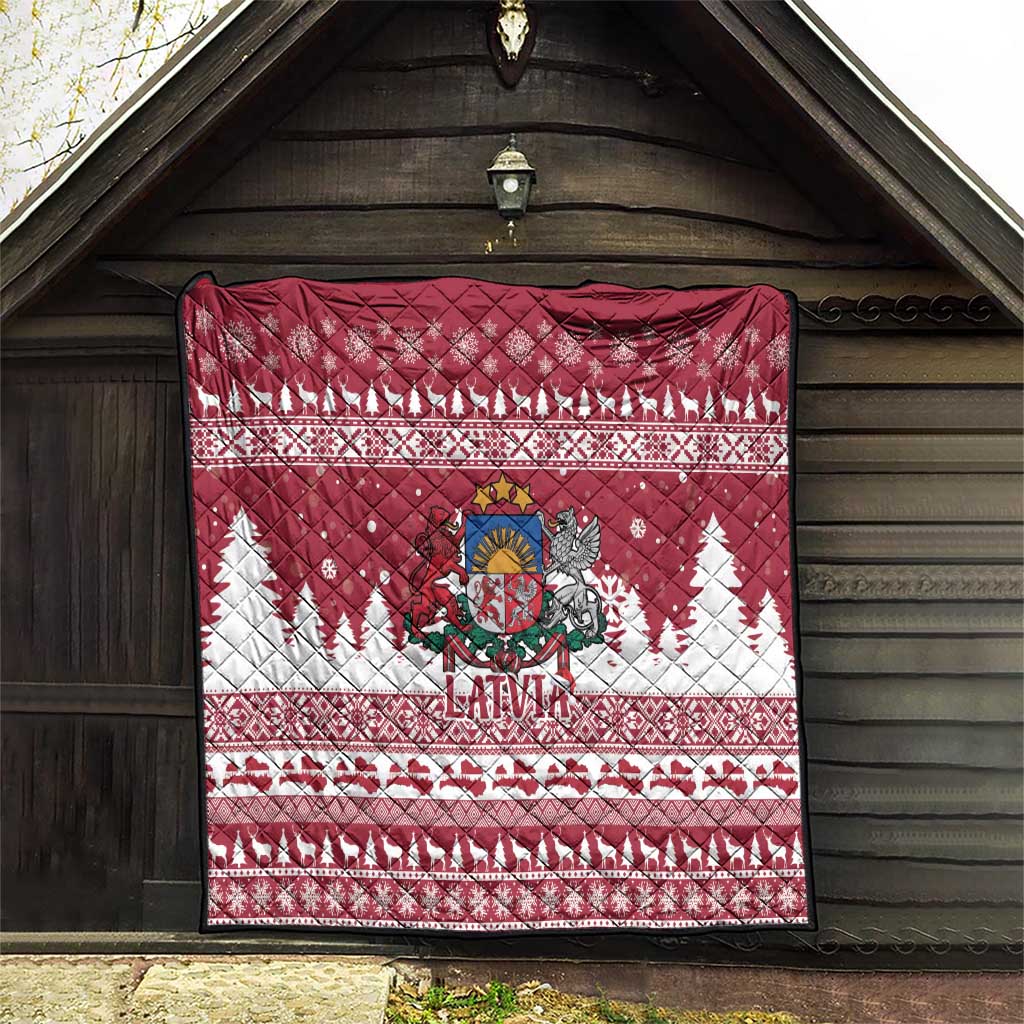 Latvia Christmas Quilt Priecigus Ziemassvetkus - Wonder Print Shop