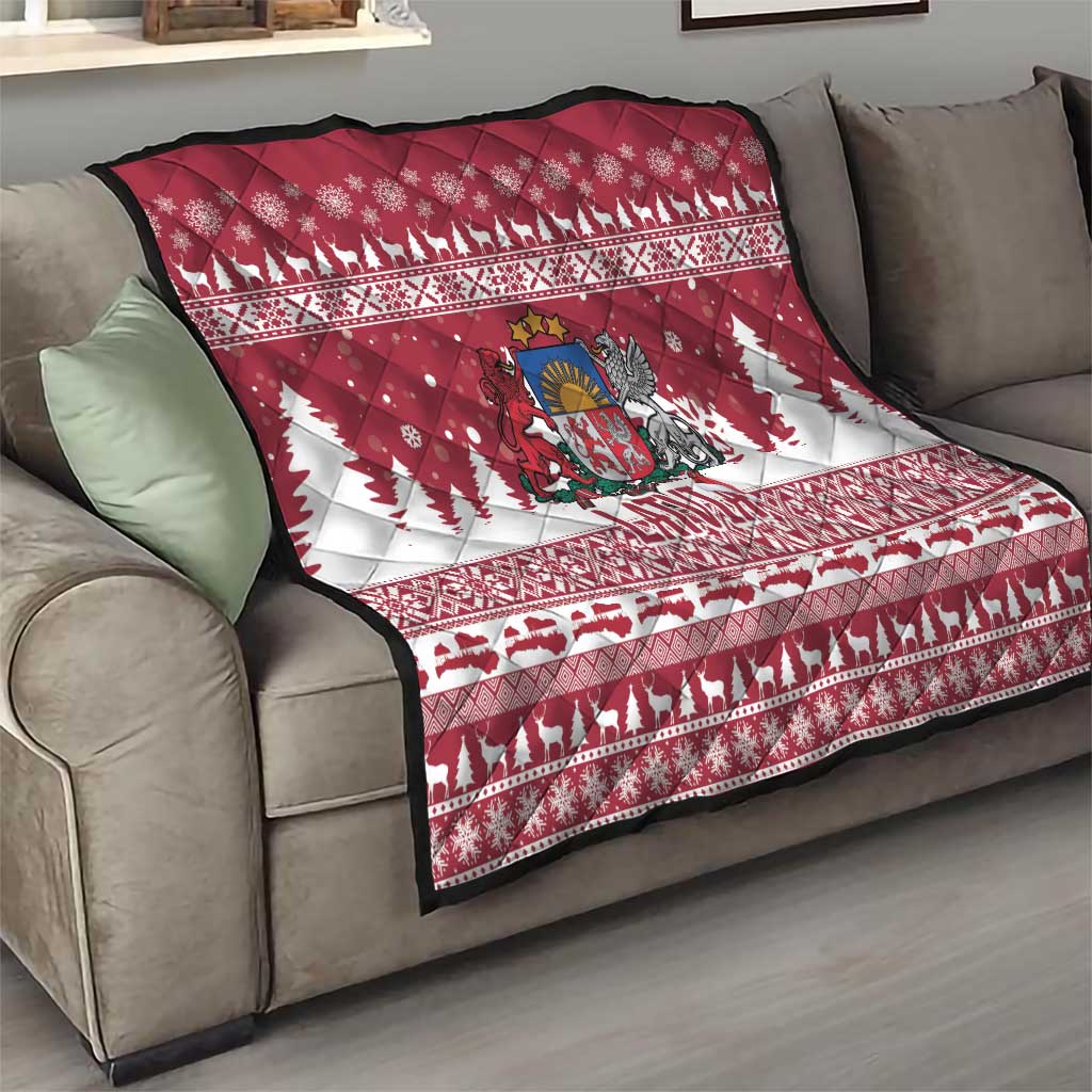 Latvia Christmas Quilt Priecigus Ziemassvetkus - Wonder Print Shop