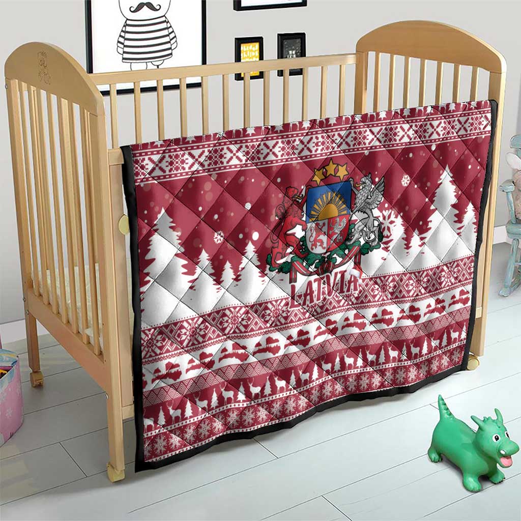 Latvia Christmas Quilt Priecigus Ziemassvetkus - Wonder Print Shop