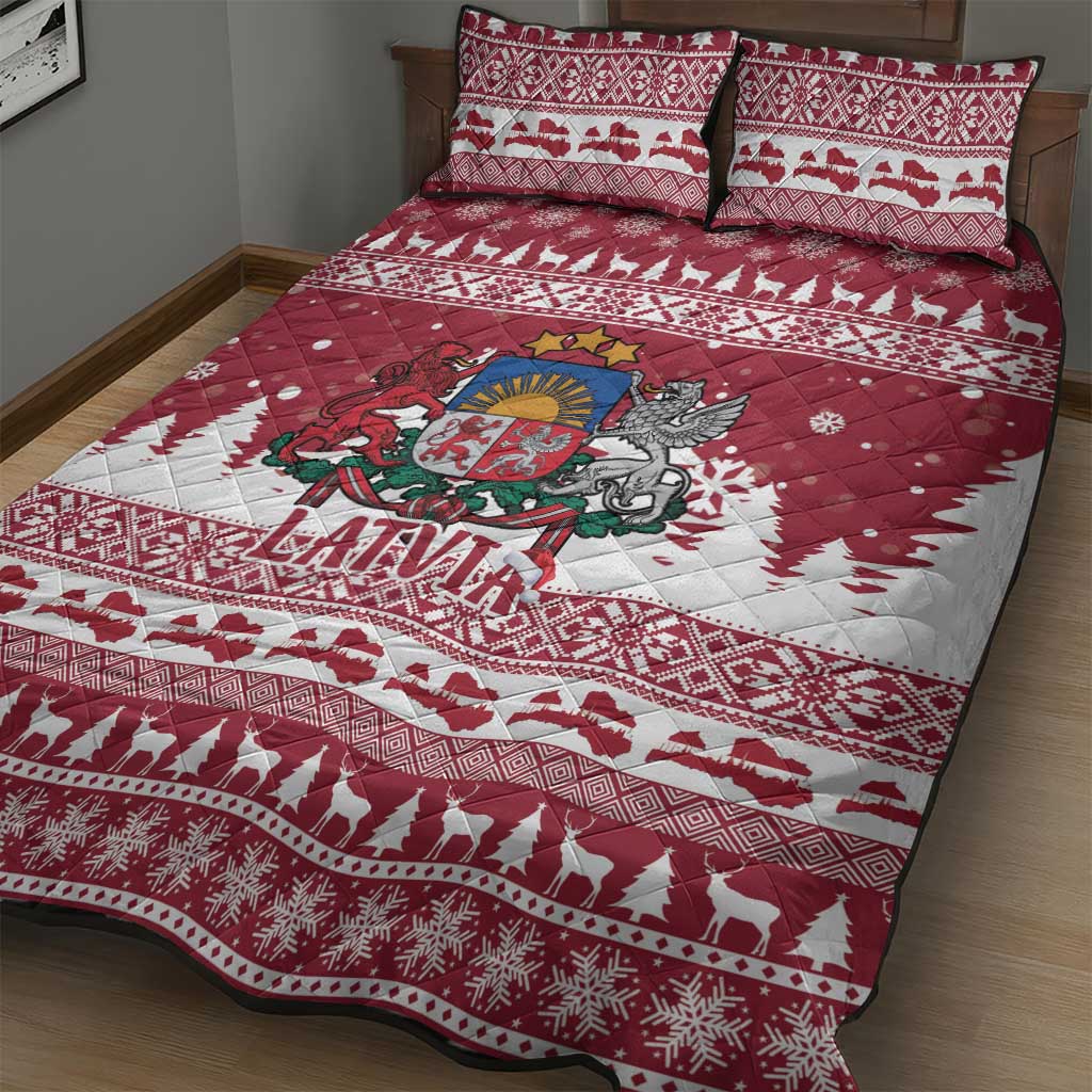 Latvia Christmas Quilt Bed Set Priecigus Ziemassvetkus - Wonder Print Shop