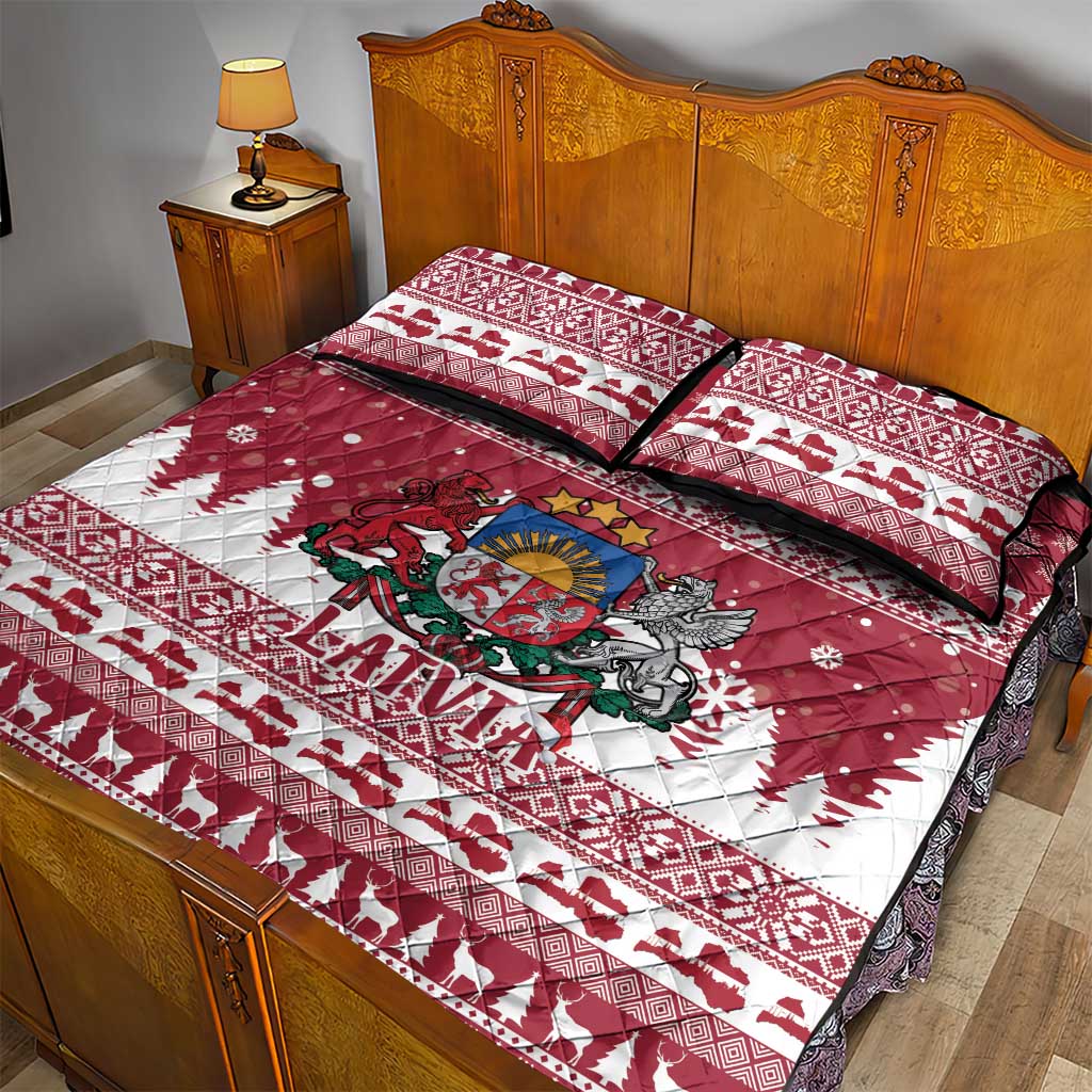 Latvia Christmas Quilt Bed Set Priecigus Ziemassvetkus - Wonder Print Shop