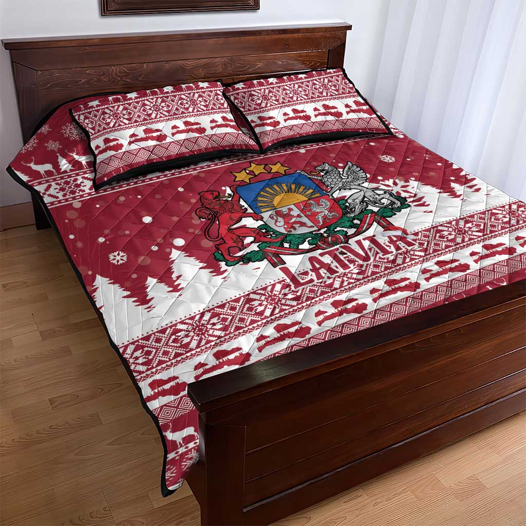 Latvia Christmas Quilt Bed Set Priecigus Ziemassvetkus - Wonder Print Shop