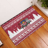 Latvia Christmas Rubber Doormat Priecigus Ziemassvetkus - Wonder Print Shop