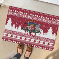 Latvia Christmas Rubber Doormat Priecigus Ziemassvetkus - Wonder Print Shop