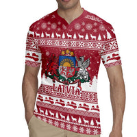 Latvia Christmas Rugby Jersey Priecigus Ziemassvetkus - Wonder Print Shop