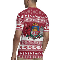 Latvia Christmas Rugby Jersey Priecigus Ziemassvetkus - Wonder Print Shop
