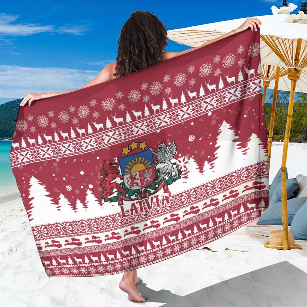 Latvia Christmas Sarong Priecigus Ziemassvetkus - Wonder Print Shop