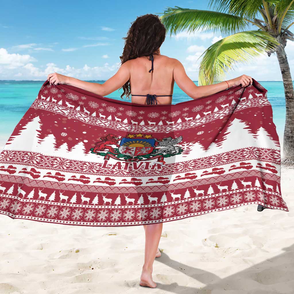 Latvia Christmas Sarong Priecigus Ziemassvetkus - Wonder Print Shop