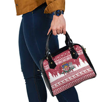 Latvia Christmas Shoulder Handbag Priecigus Ziemassvetkus - Wonder Print Shop