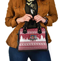 Latvia Christmas Shoulder Handbag Priecigus Ziemassvetkus - Wonder Print Shop