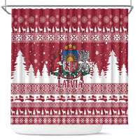 Latvia Christmas Shower Curtain Priecigus Ziemassvetkus - Wonder Print Shop