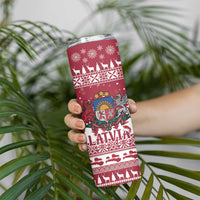 Latvia Christmas Skinny Tumbler Priecigus Ziemassvetkus - Wonder Print Shop