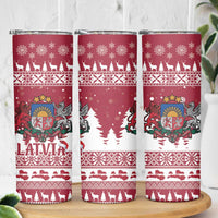 Latvia Christmas Skinny Tumbler Priecigus Ziemassvetkus - Wonder Print Shop