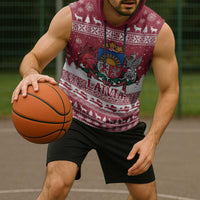 Latvia Christmas Sleeveless Hoodie Priecigus Ziemassvetkus - Wonder Print Shop