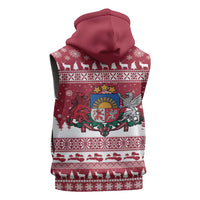 Latvia Christmas Sleeveless Zip Hoodie Priecigus Ziemassvetkus - Wonder Print Shop