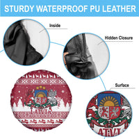 Latvia Christmas Spare Tire Cover Priecigus Ziemassvetkus - Wonder Print Shop