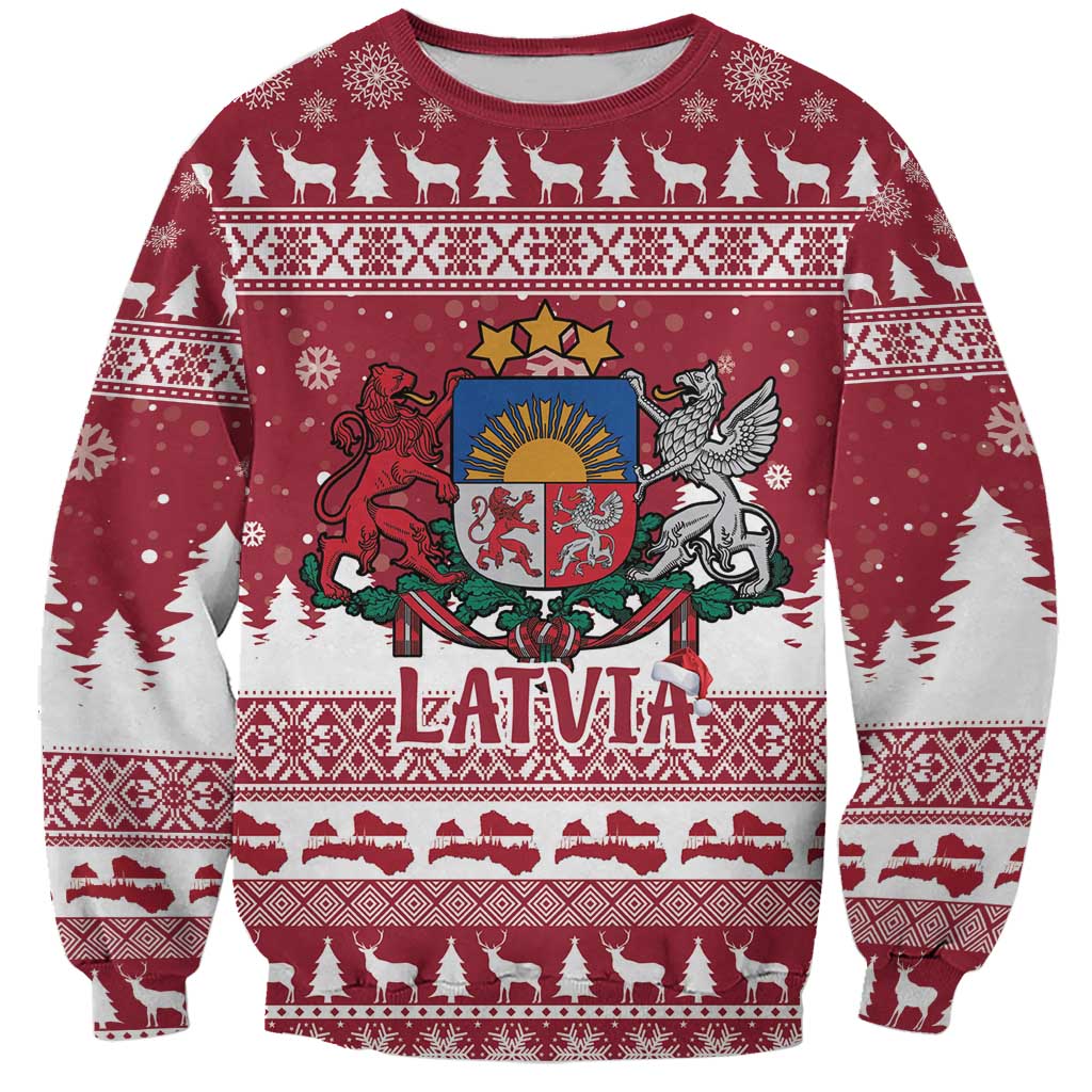 Latvia Christmas Sweatshirt Priecigus Ziemassvetkus - Wonder Print Shop