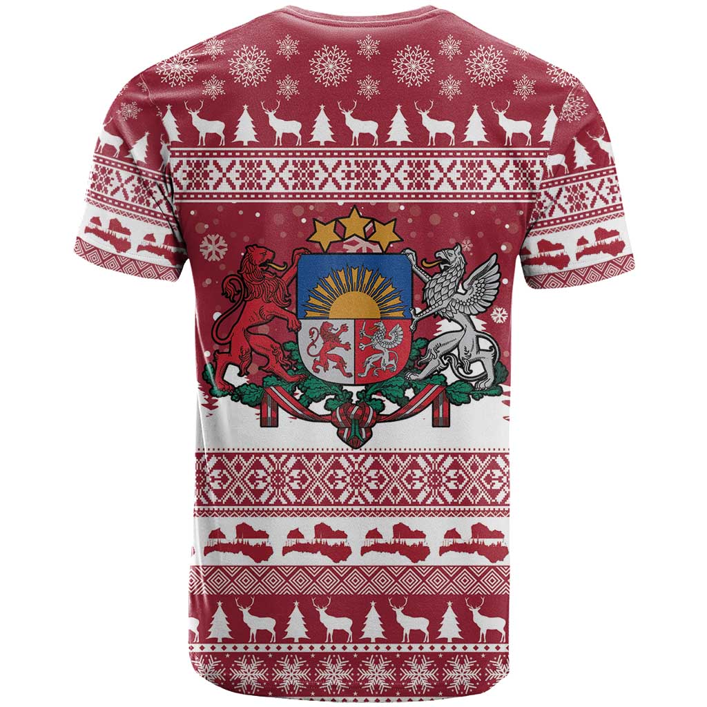 Latvia Christmas T Shirt Priecigus Ziemassvetkus - Wonder Print Shop