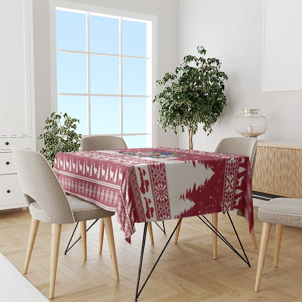 Latvia Christmas Tablecloth Priecigus Ziemassvetkus - Wonder Print Shop
