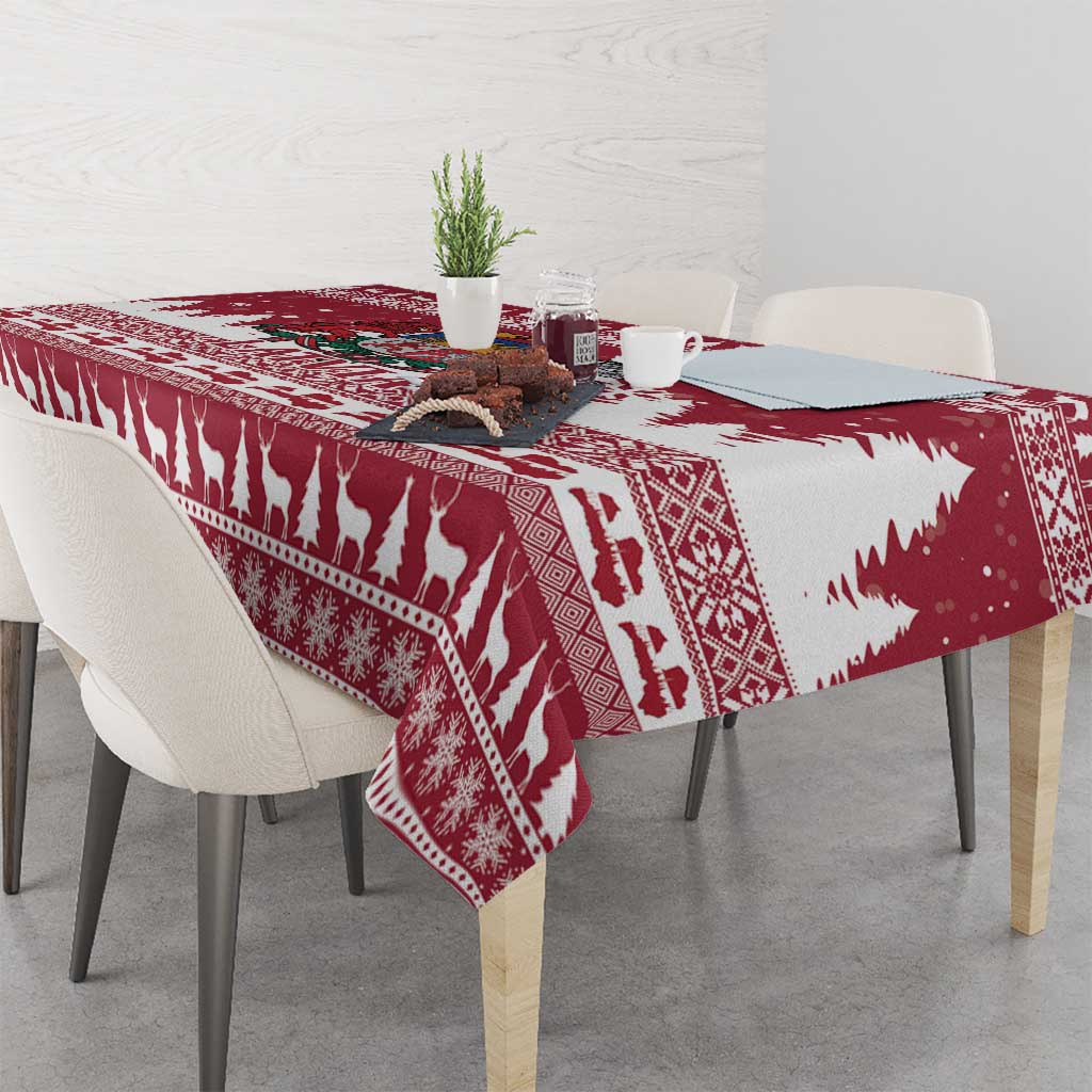Latvia Christmas Tablecloth Priecigus Ziemassvetkus - Wonder Print Shop