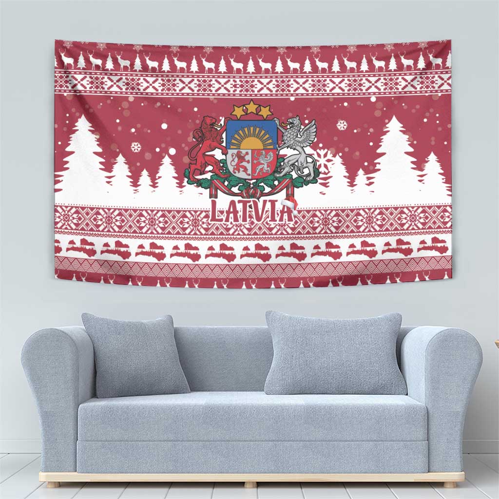 Latvia Christmas Tapestry Priecigus Ziemassvetkus - Wonder Print Shop