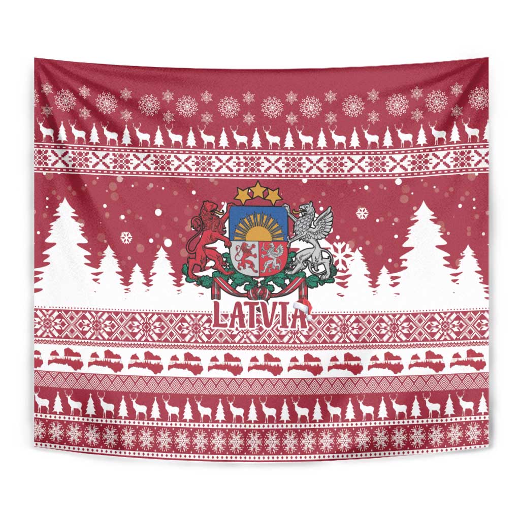 Latvia Christmas Tapestry Priecigus Ziemassvetkus - Wonder Print Shop