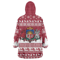 Latvia Christmas Wearable Blanket Hoodie Priecigus Ziemassvetkus - Wonder Print Shop