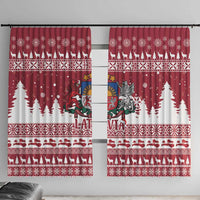 Latvia Christmas Window Curtain Priecigus Ziemassvetkus - Wonder Print Shop