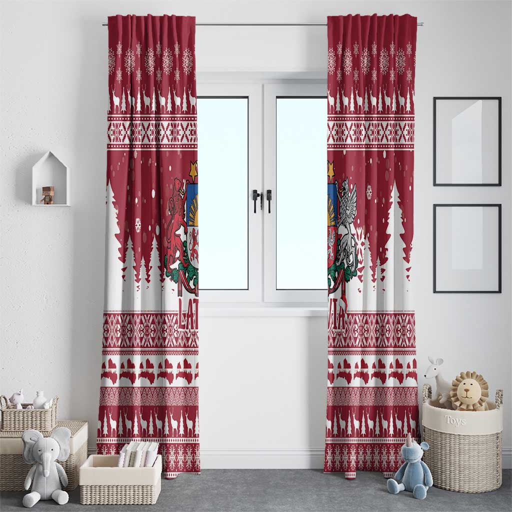 Latvia Christmas Window Curtain Priecigus Ziemassvetkus - Wonder Print Shop